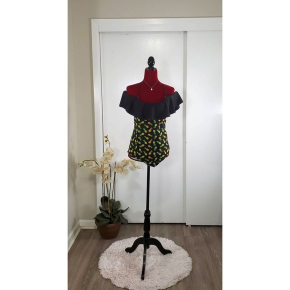 Mrs. Spicy Women's Sexy Cute design One-piece Black Pineapple Swimwear XL 1089 - Picture 8 of 11